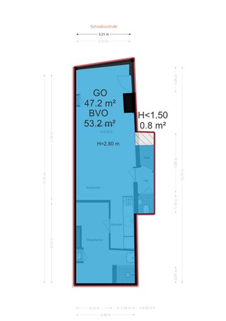 Floorplan - Hogewoerd 46, 2311 HN Leiden